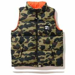 A Bathing Ape 1ST Camo Reversible Down Vest - Green