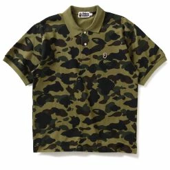 A Bathing Ape 1st Camo One Point Relaxed Fit Polo - Green